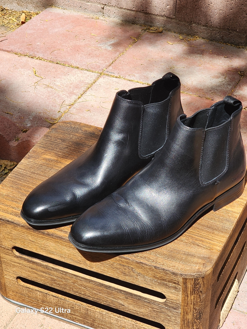 Calvin Klein Men's Donto Black Leather Chelsea Boot Size 11 - Picture 4 of 11